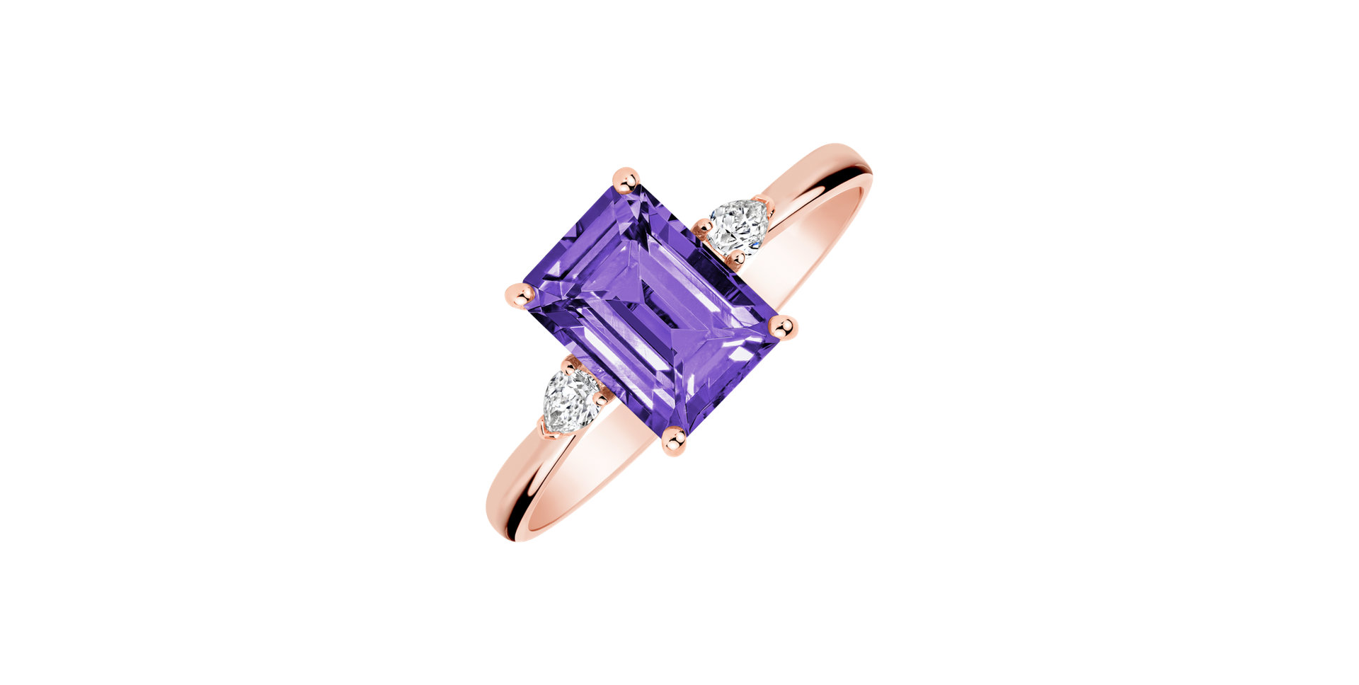 Diamond ring with Amethyst Royal Cordelia