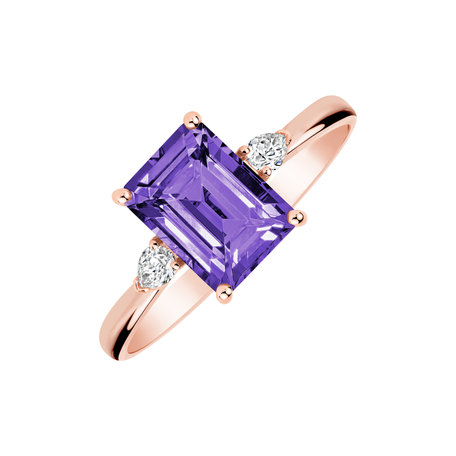 Diamond ring with Amethyst Royal Cordelia