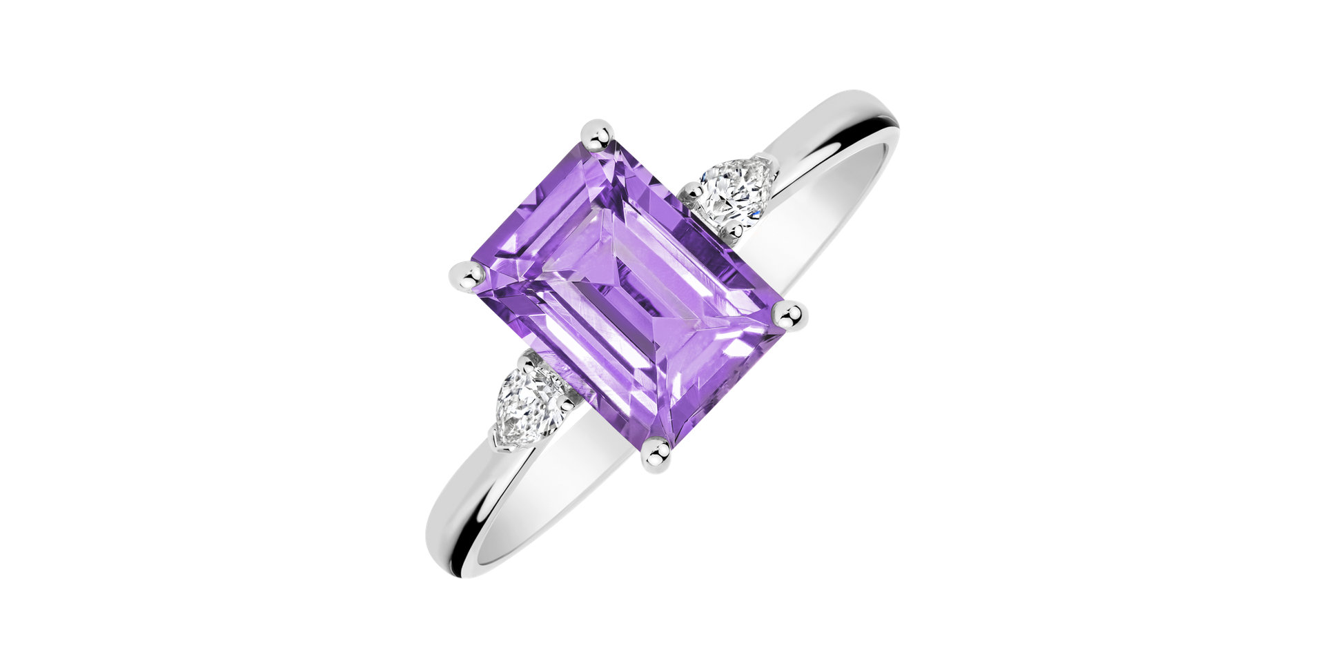 Diamond ring with Amethyst Royal Anne