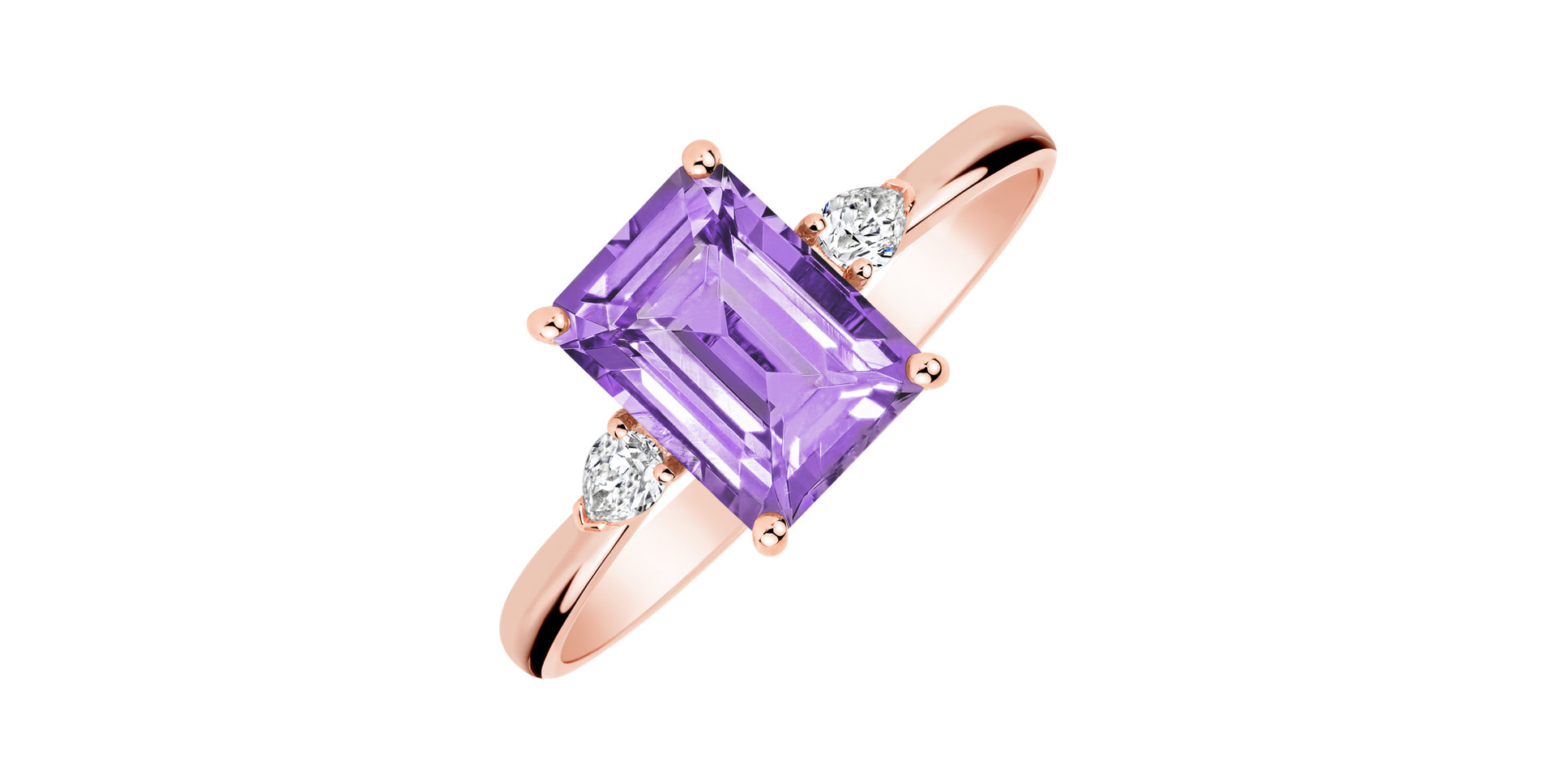 Diamond ring with Amethyst Royal Anne