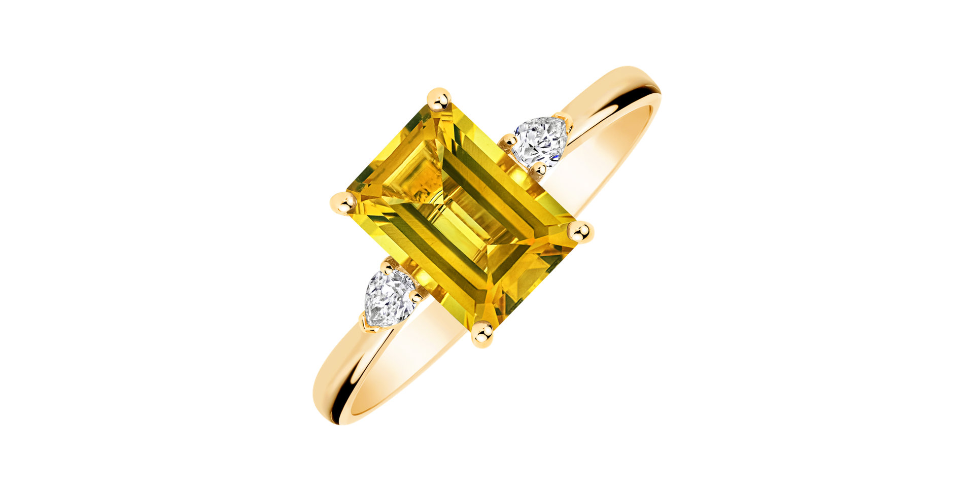 Diamond ring with Citrine Royal Anne