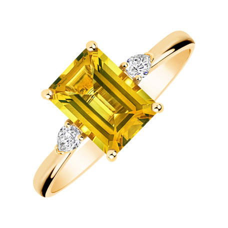 Diamond ring with Citrine Royal Anne