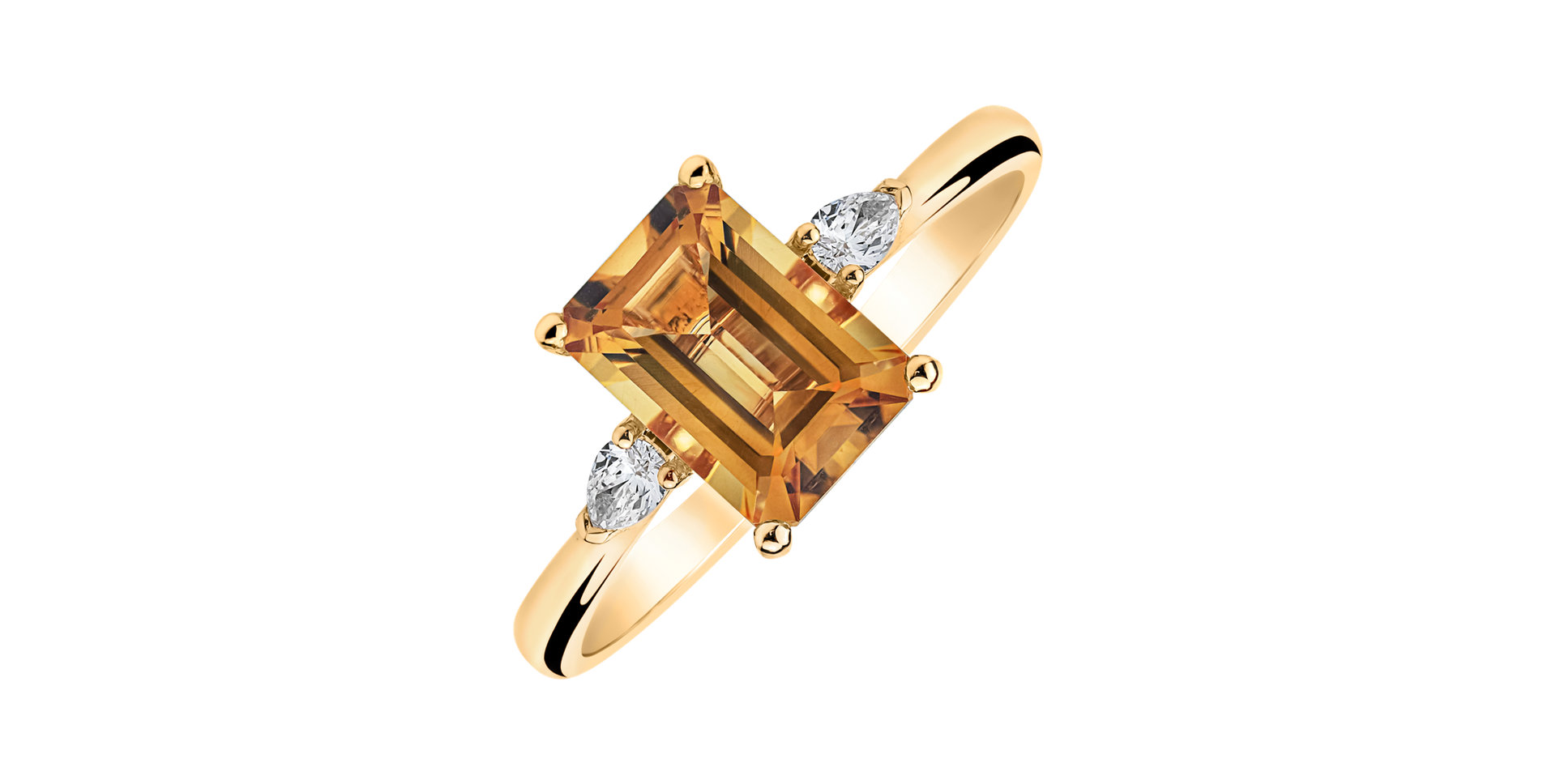 Diamond ring with Citrine Royal Anne