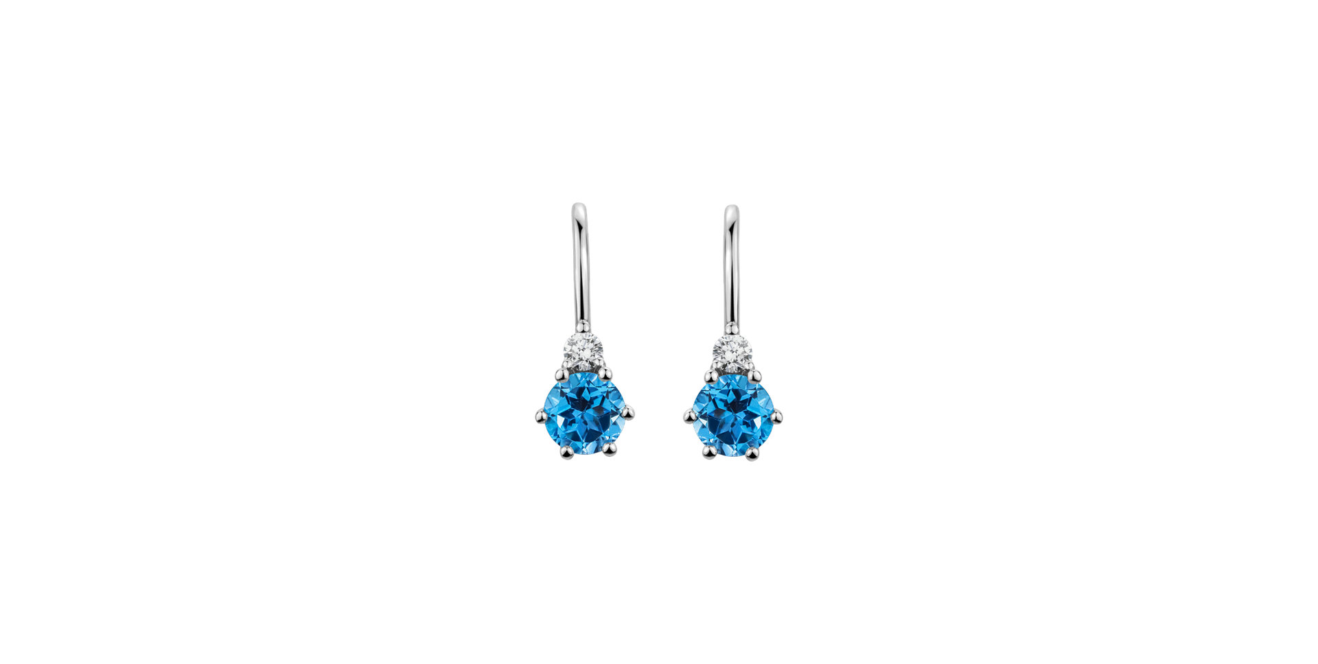 Diamond earrings with Topaz Lux