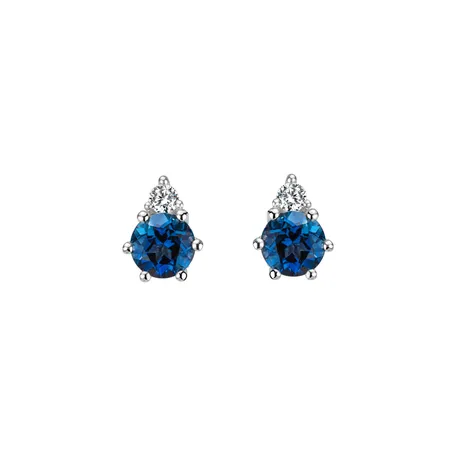 Diamond earrings with Topaz Lux