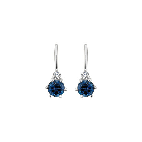 Diamond earrings with Topaz Lux