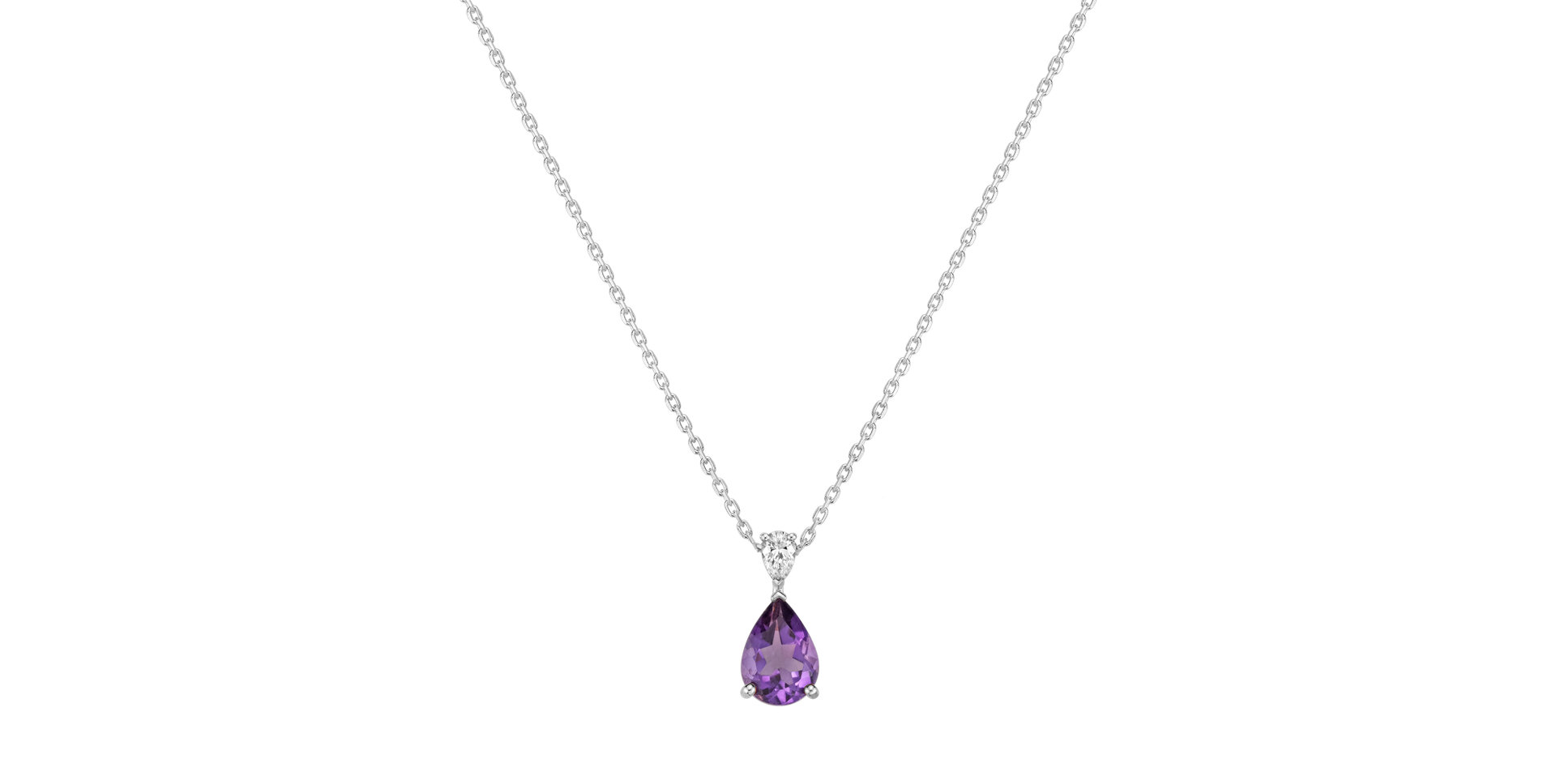 Diamond necklace with Amethyst Whispers of Avalon