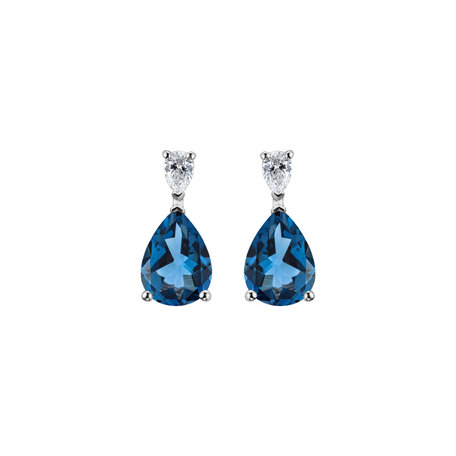 Diamond earrings with Topaz Whispers of Avalon