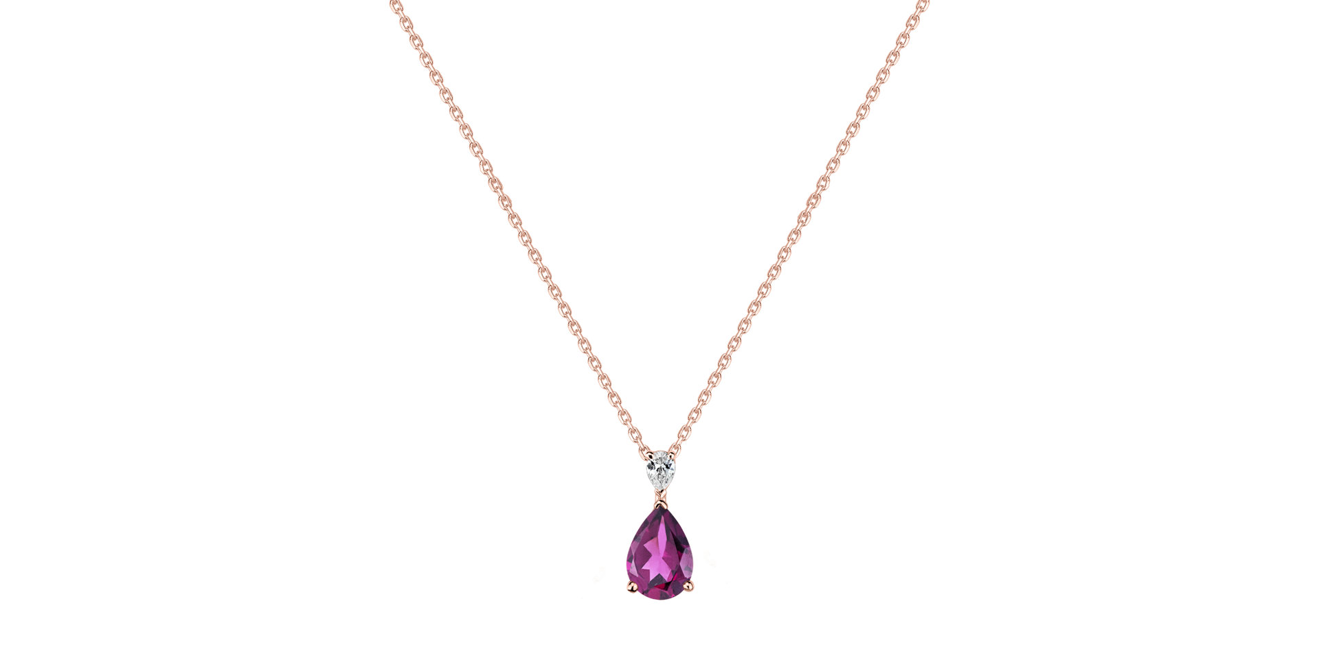 Diamond necklace with Rhodolite Whispers of Avalon