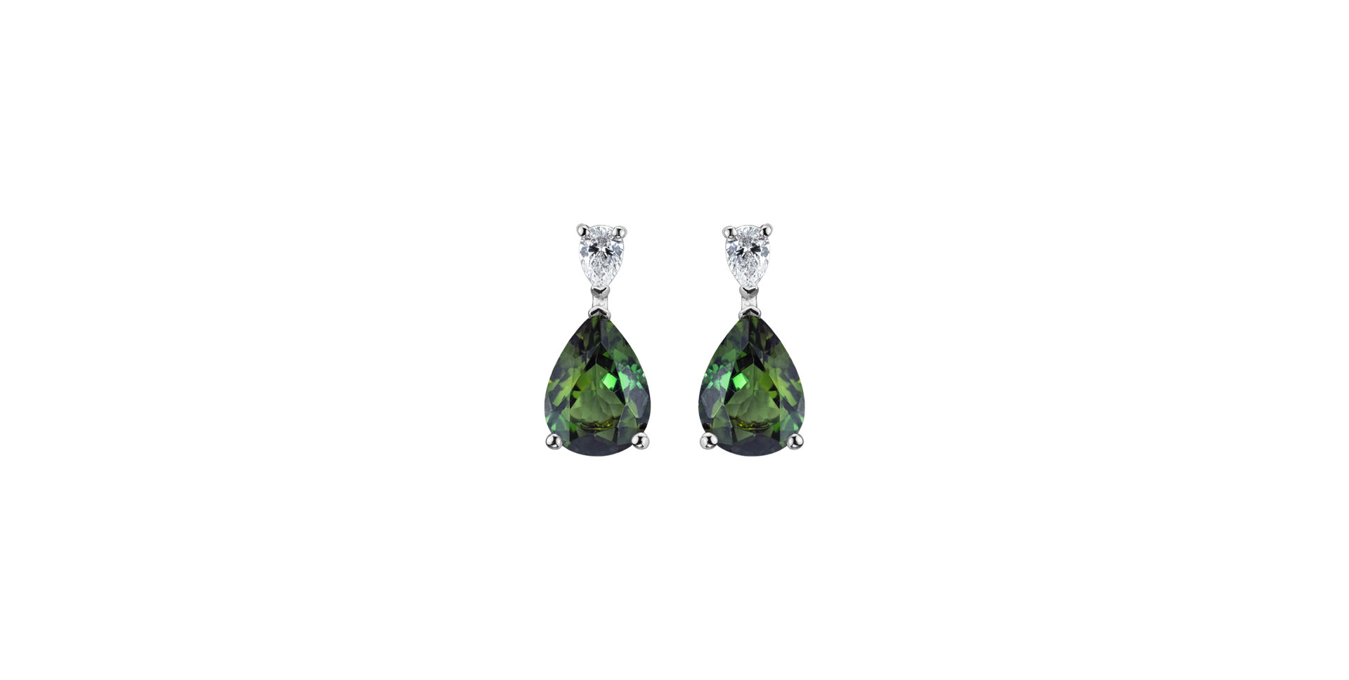 Diamond earrings with Tourmaline Whispers of Avalon