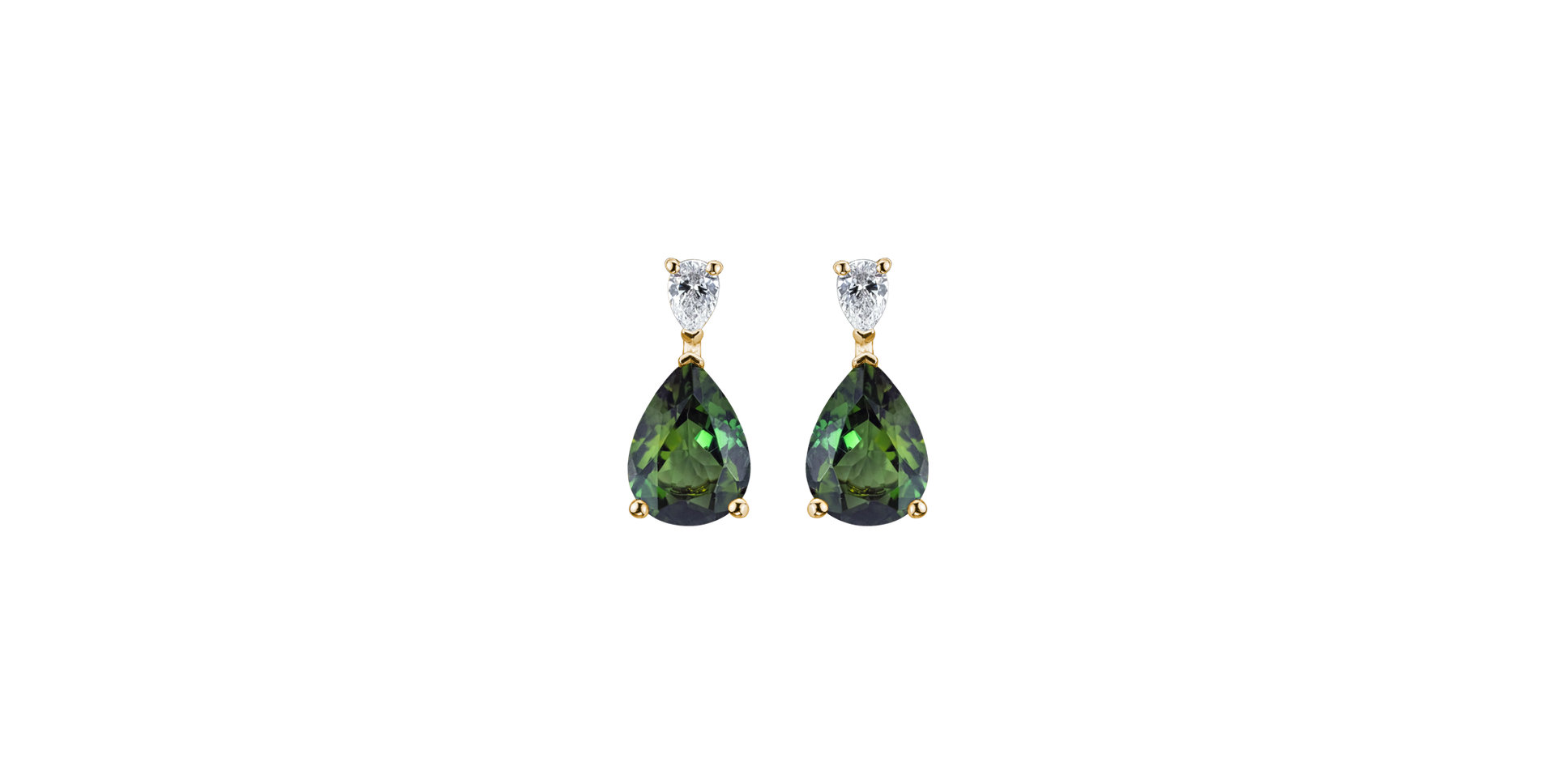 Diamond earrings with Tourmaline Whispers of Avalon