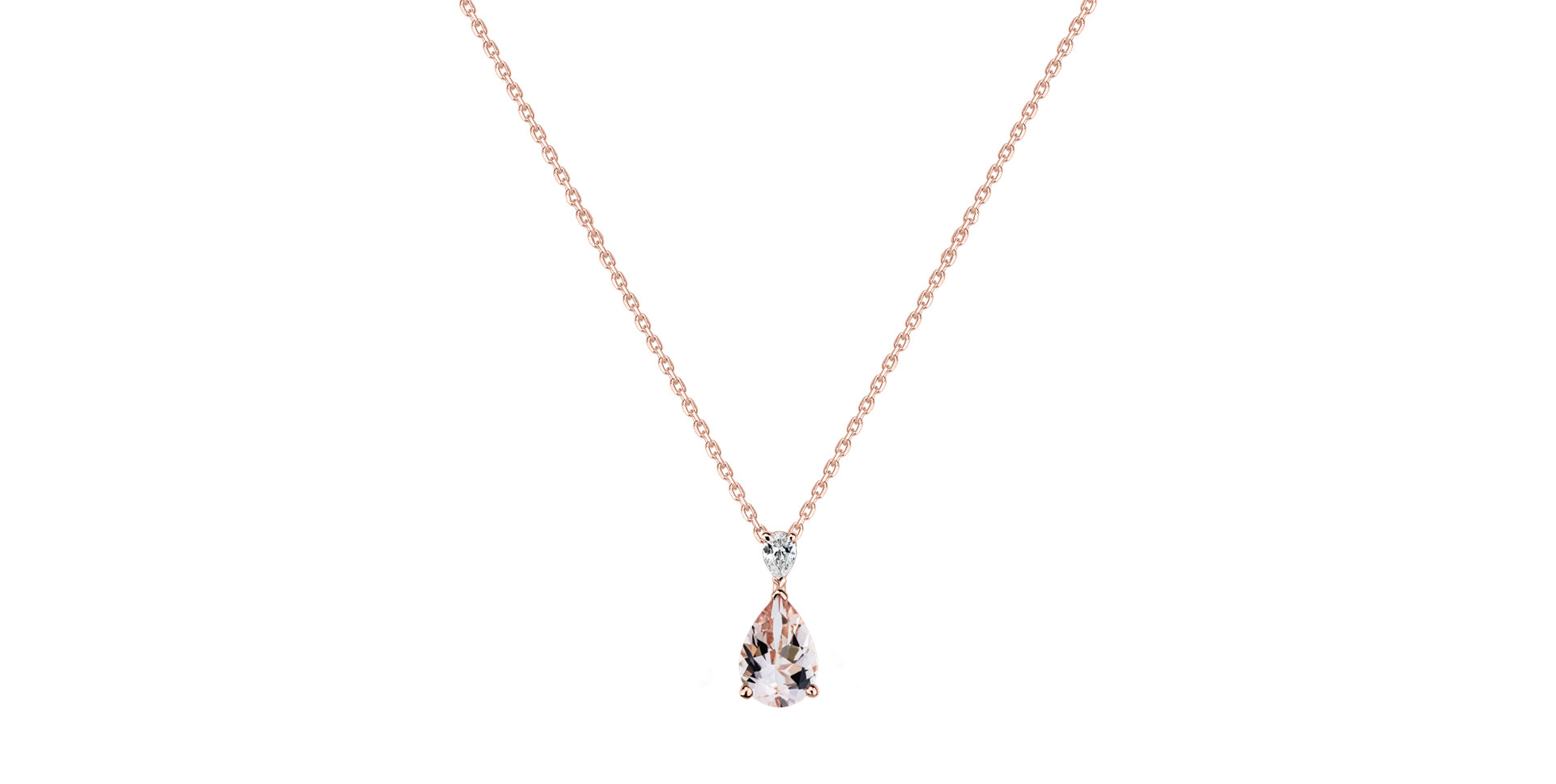 Diamond necklace with Morganite Whispers of Avalon