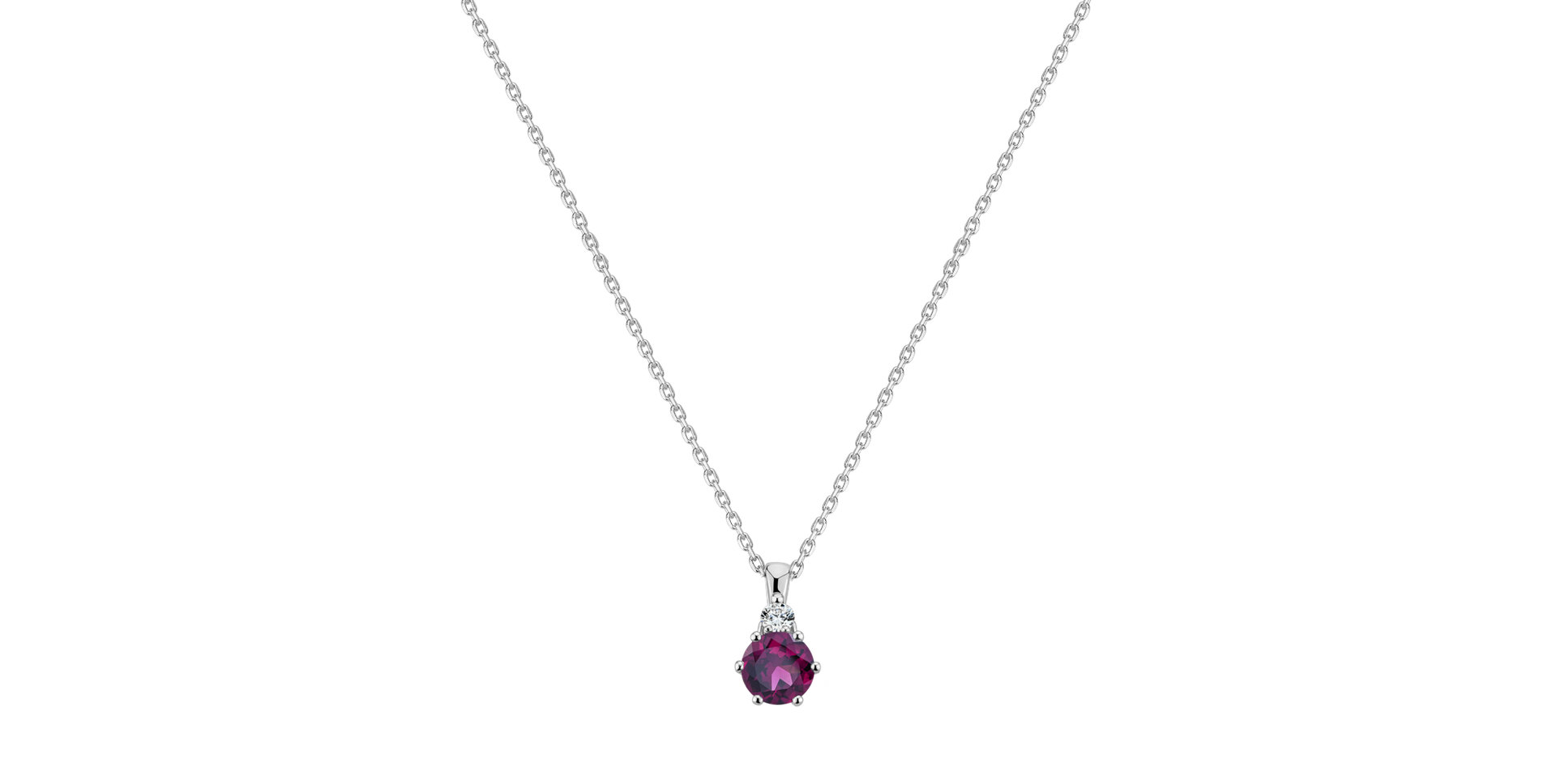 Diamond necklace with Rhodolite Diamara