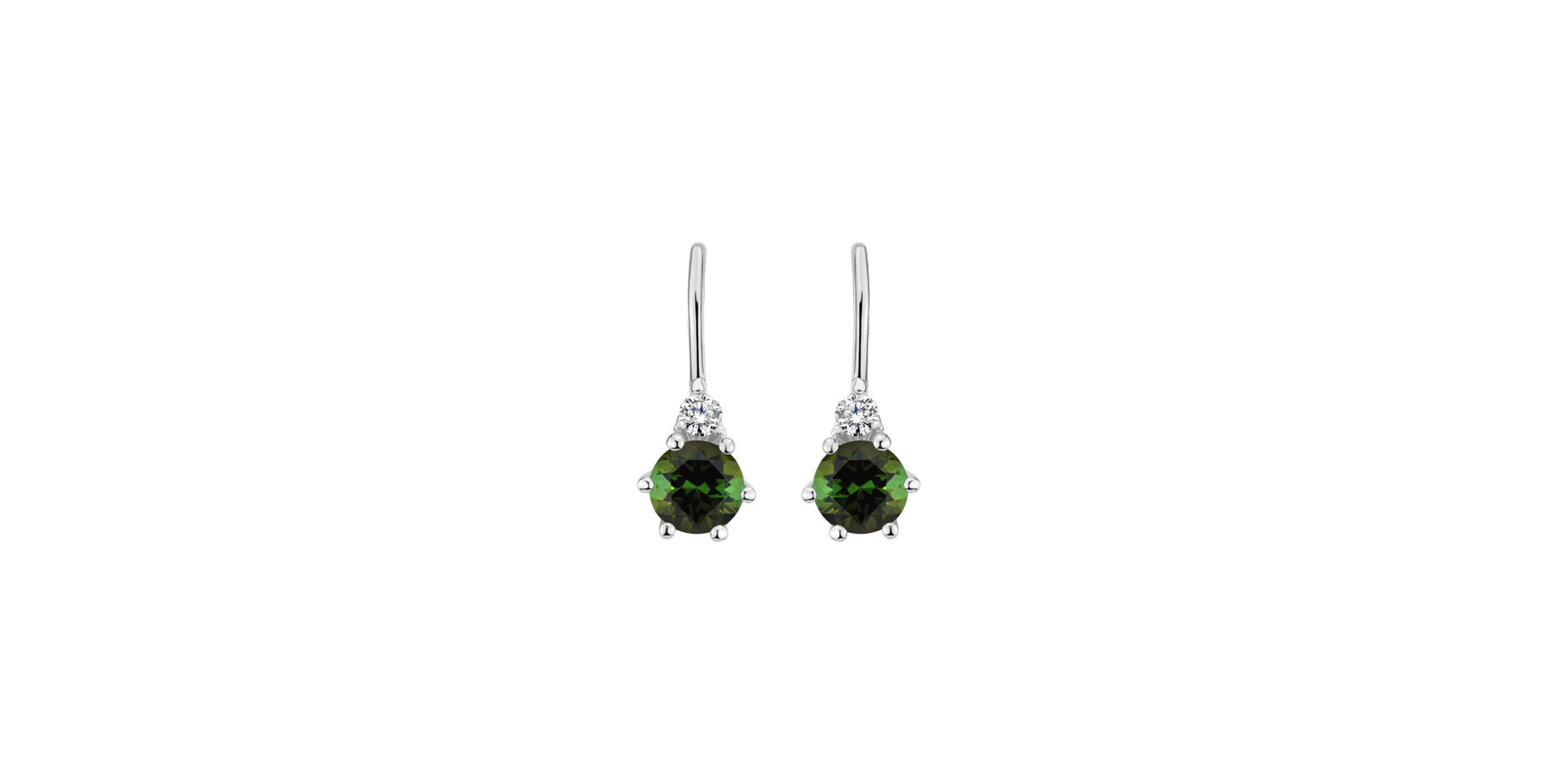 Diamond earrings with Tourmaline Lux