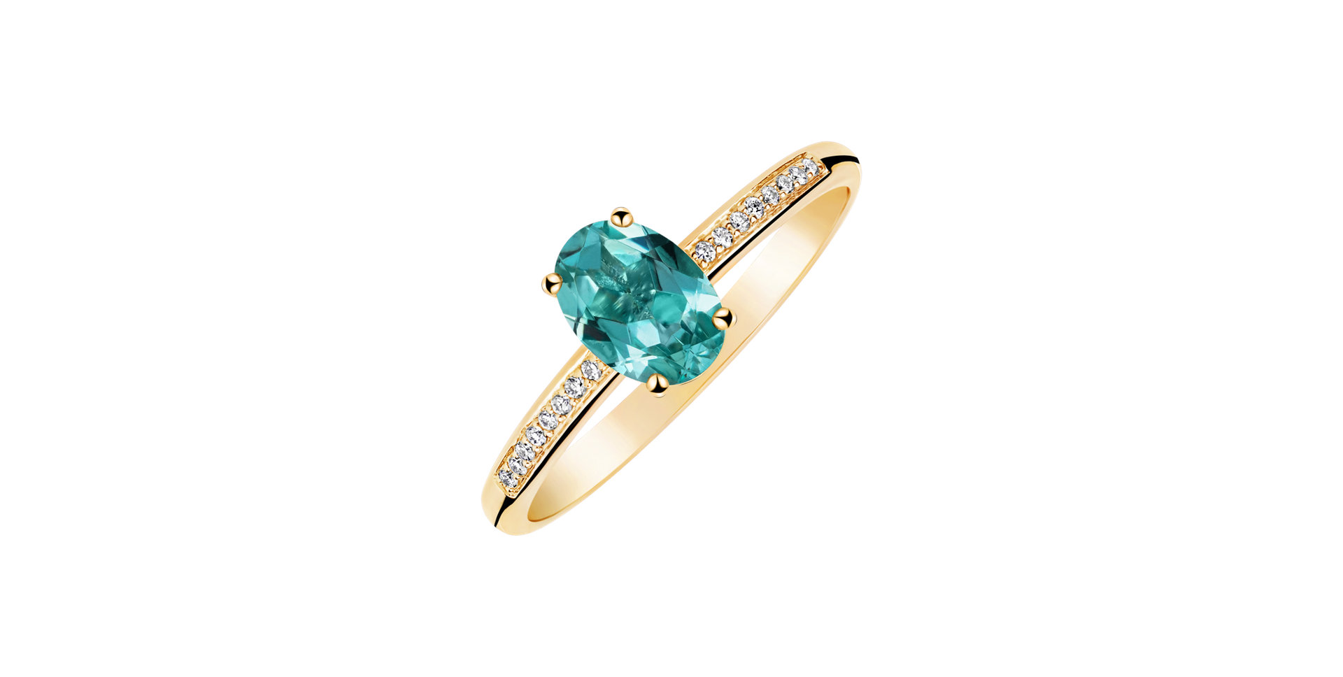 Diamond ring with Apatite Pauliene