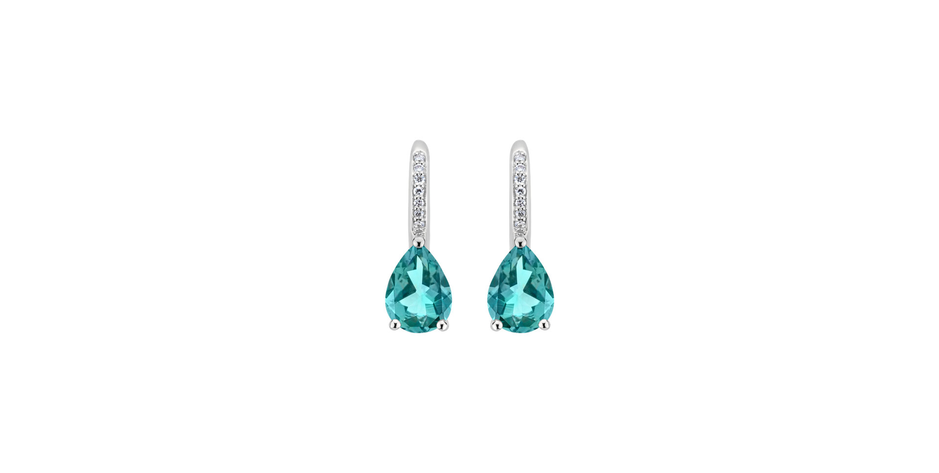 Diamond earrings with Apatite Tearfall
