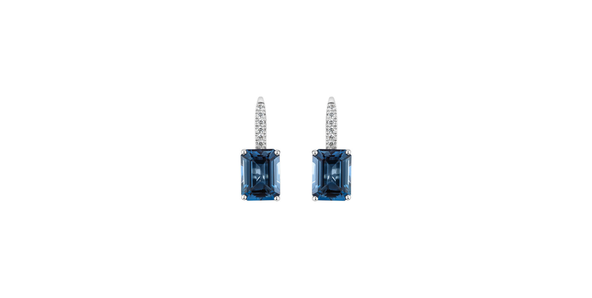 Diamond earrings with Topaz Carlotta