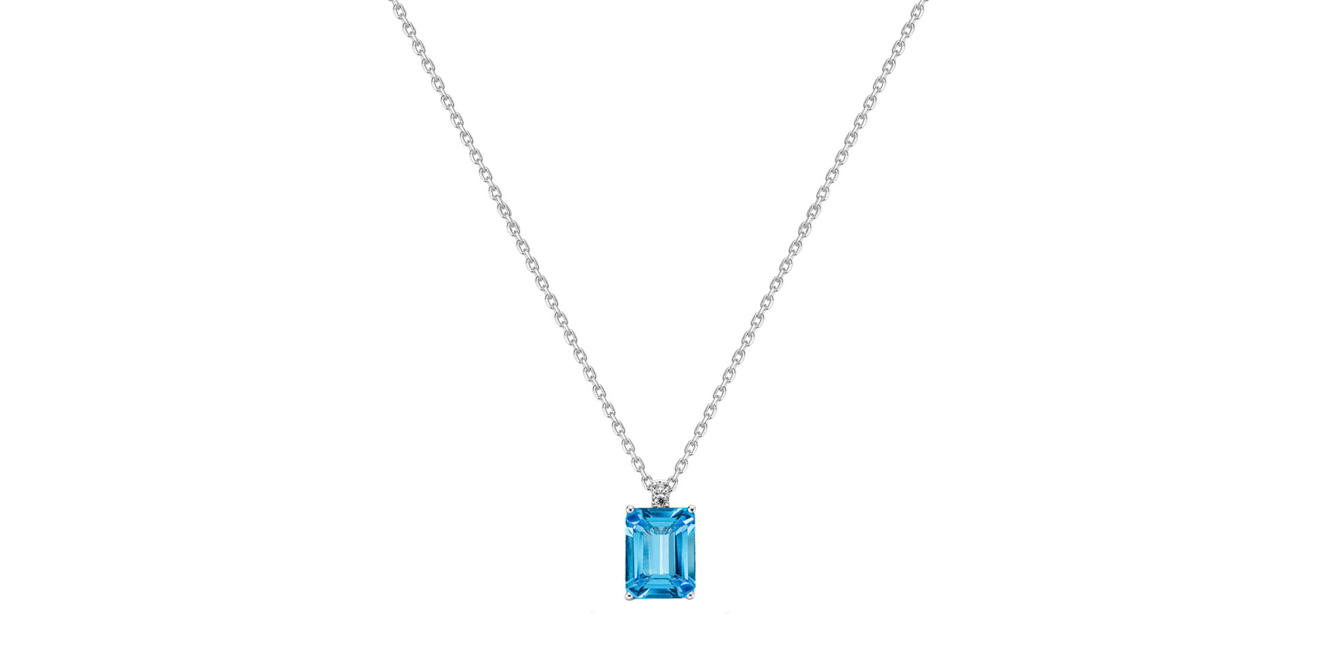 Diamond necklace with Topaz Carlotta