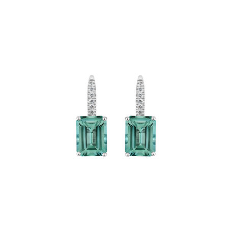 Diamond earrings with Tourmaline Carlotta