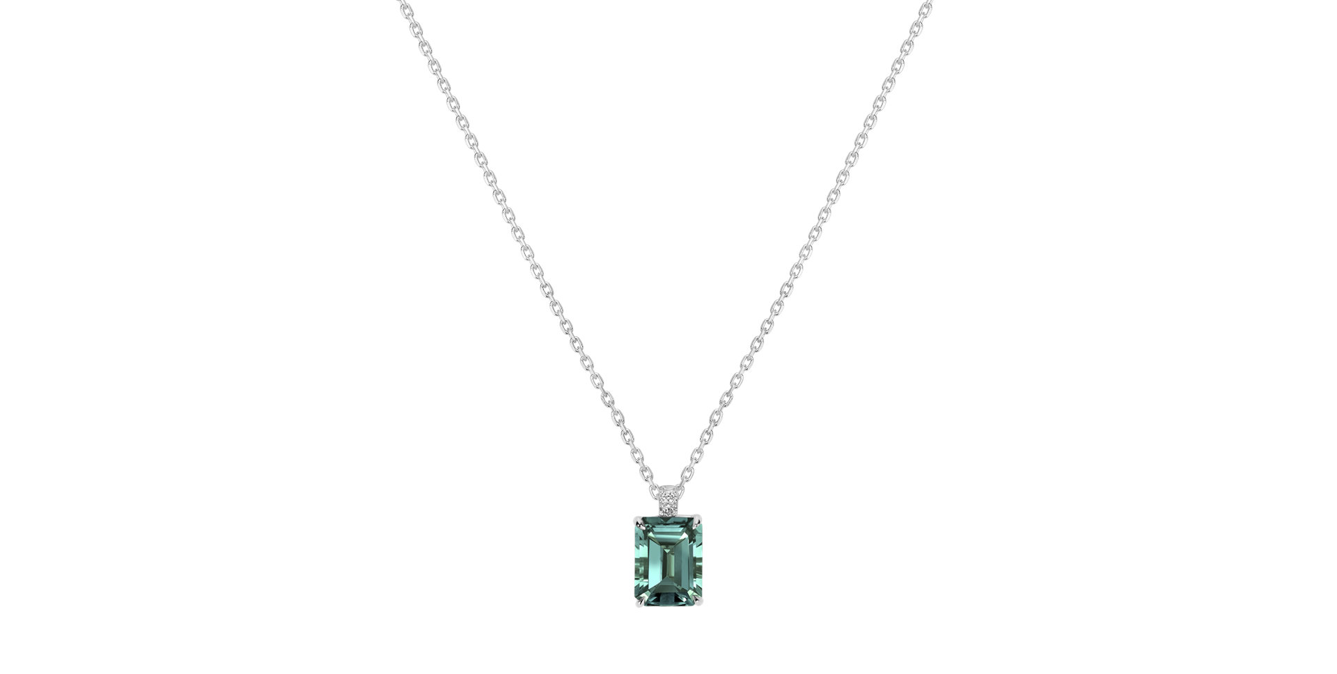 Diamond necklace with Tourmaline Carlotta