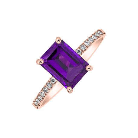 Diamond ring with Amethyst Carlotta