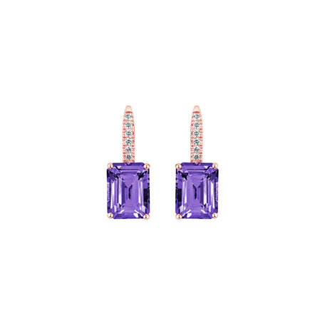 Diamond earrings with Amethyst Carlotta
