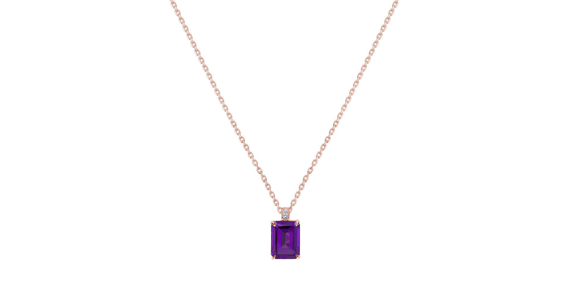 Diamond necklace with Amethyst Carlotta