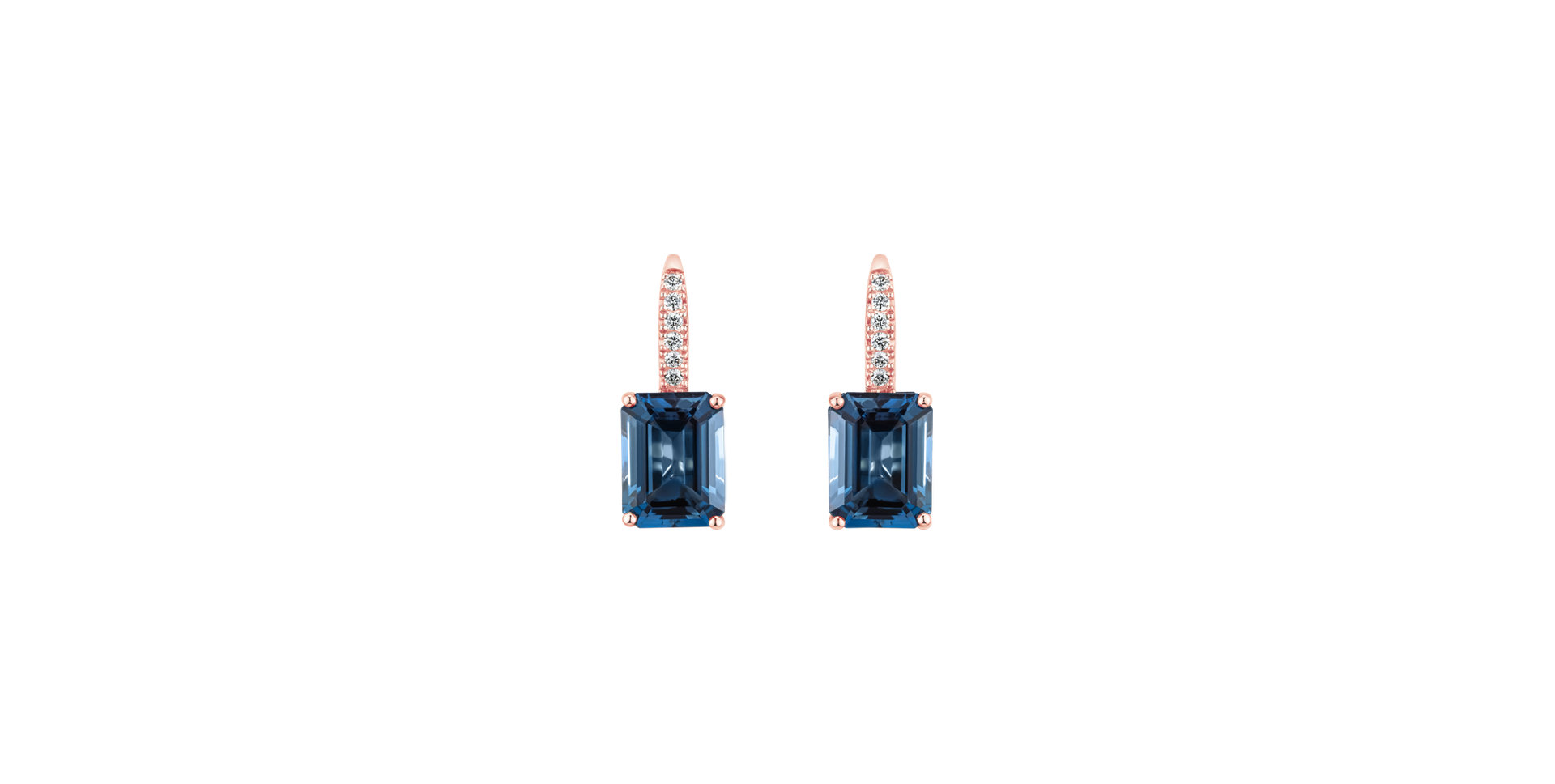 Diamond earrings with Topaz Carlotta