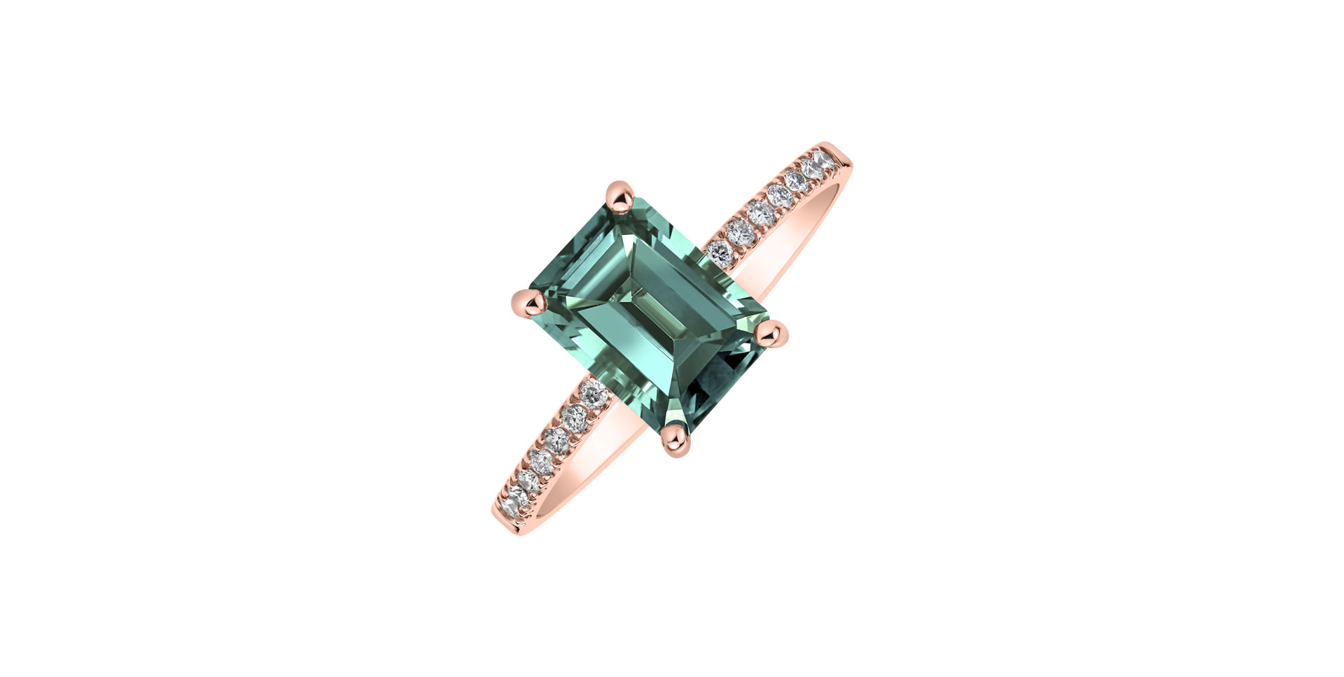 Diamond ring with Tourmaline Carlotta