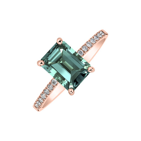 Diamond ring with Tourmaline Carlotta