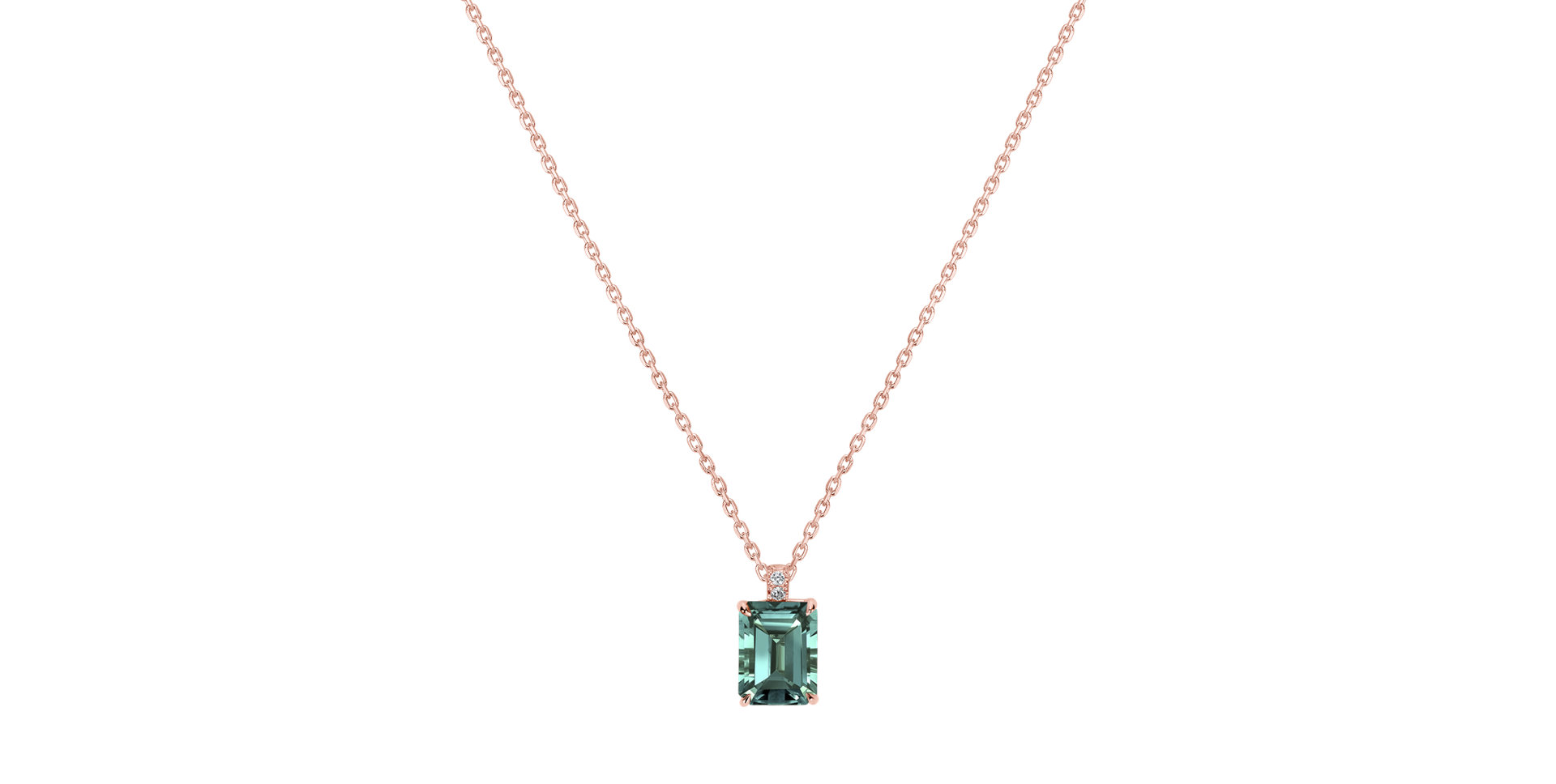Diamond necklace with Tourmaline Carlotta