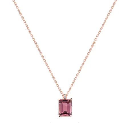 Diamond necklace with Tourmaline Carlotta