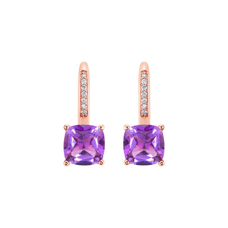 Diamond earrings with Amethyst Calliope