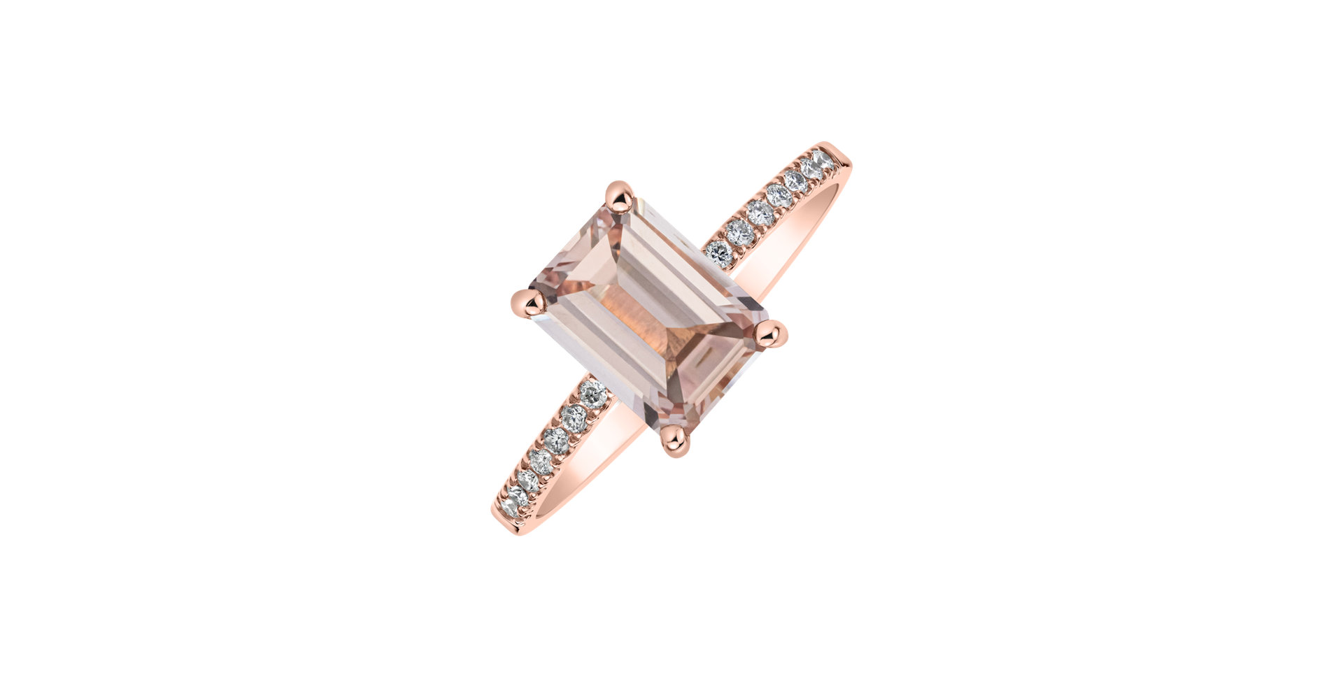 Diamond ring with Morganite Carlotta