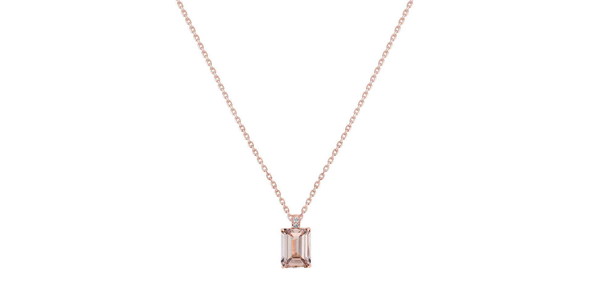 Diamond necklace with Morganite Carlotta