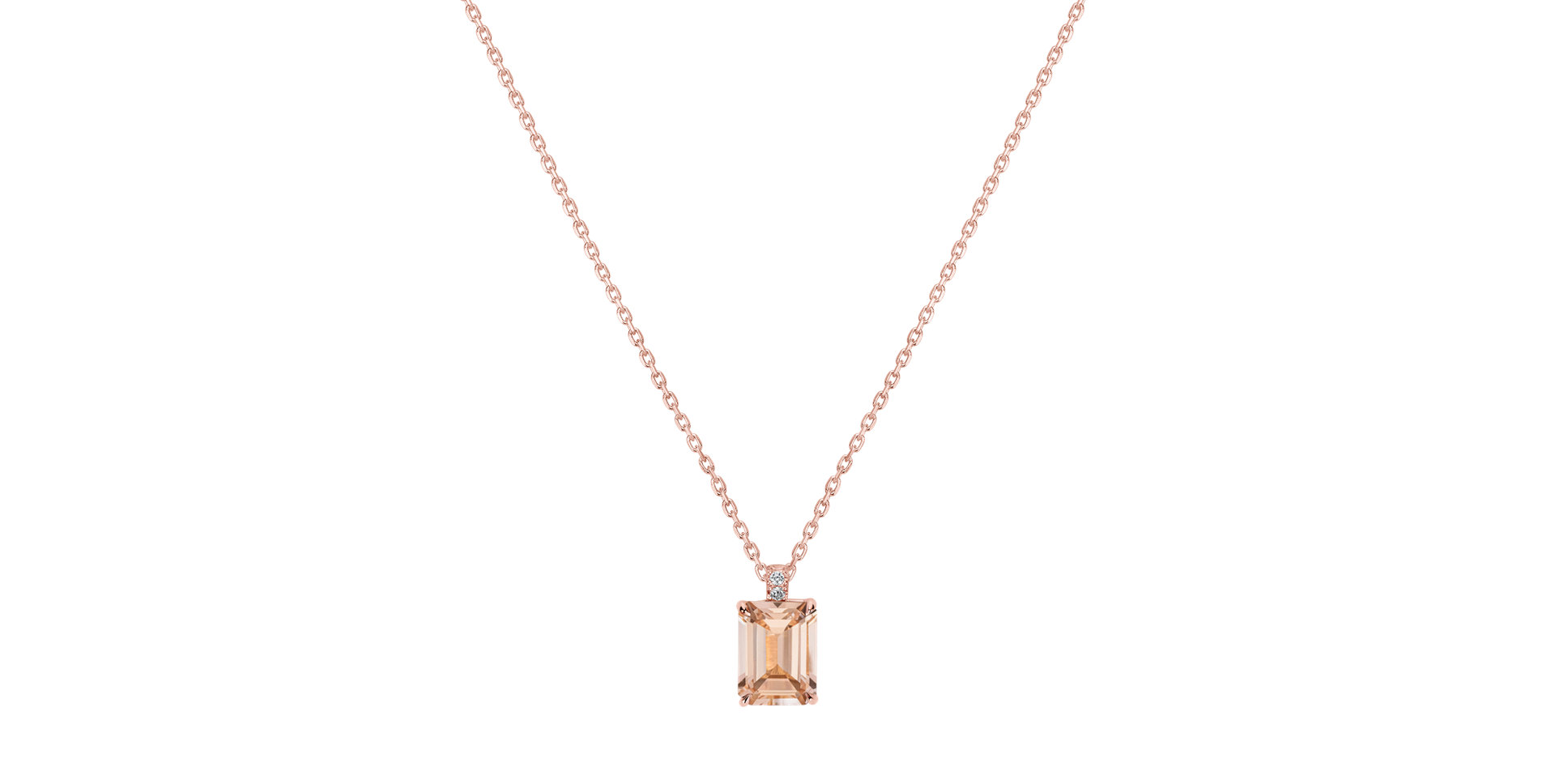 Diamond necklace with Morganite Carlotta