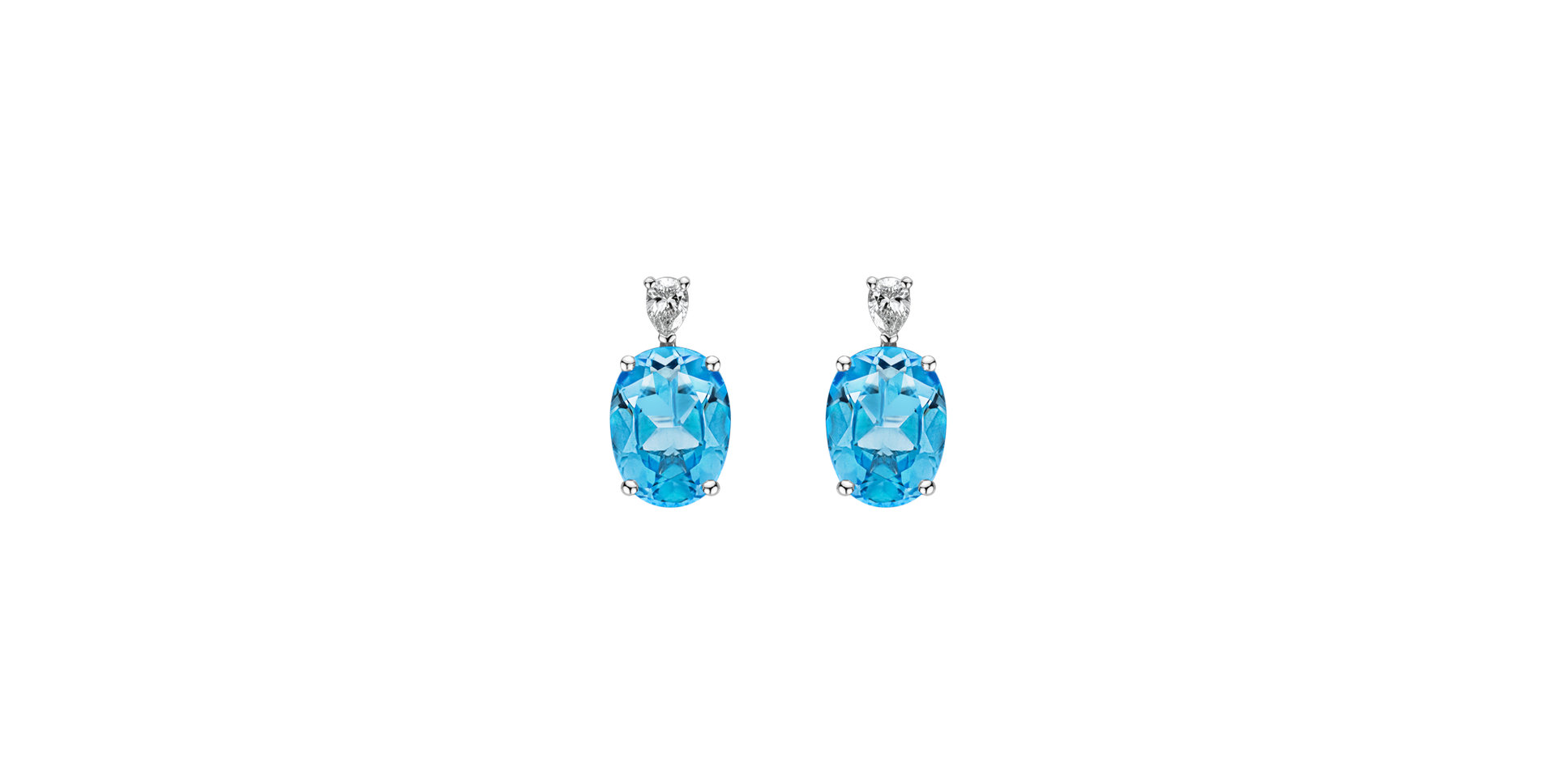 Diamond earrings with Topaz Royal Aura