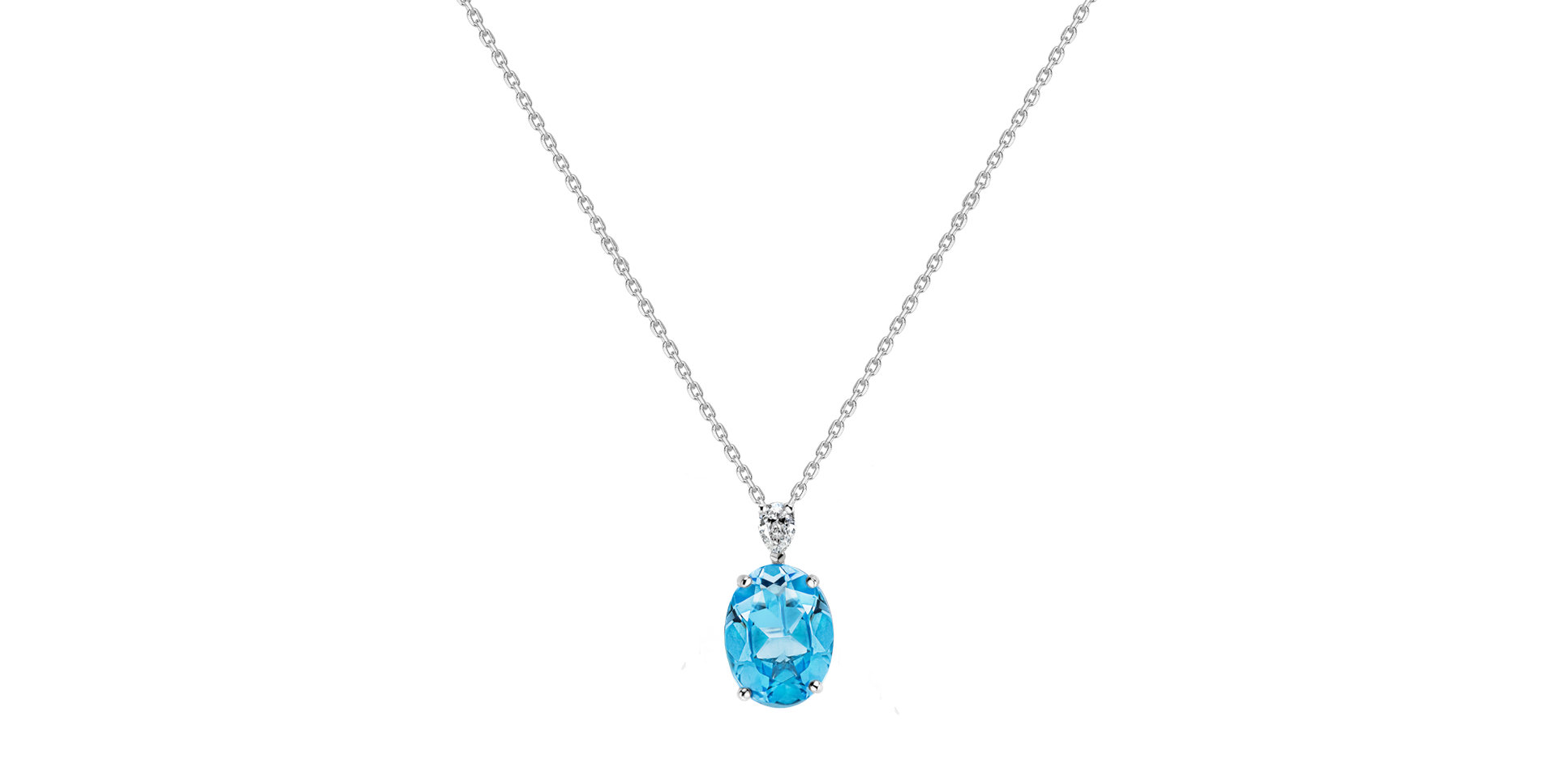 Diamond necklace with Topaz Élise