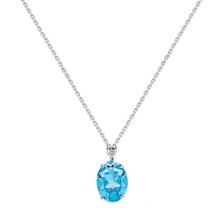 Diamond necklace with Topaz Élise