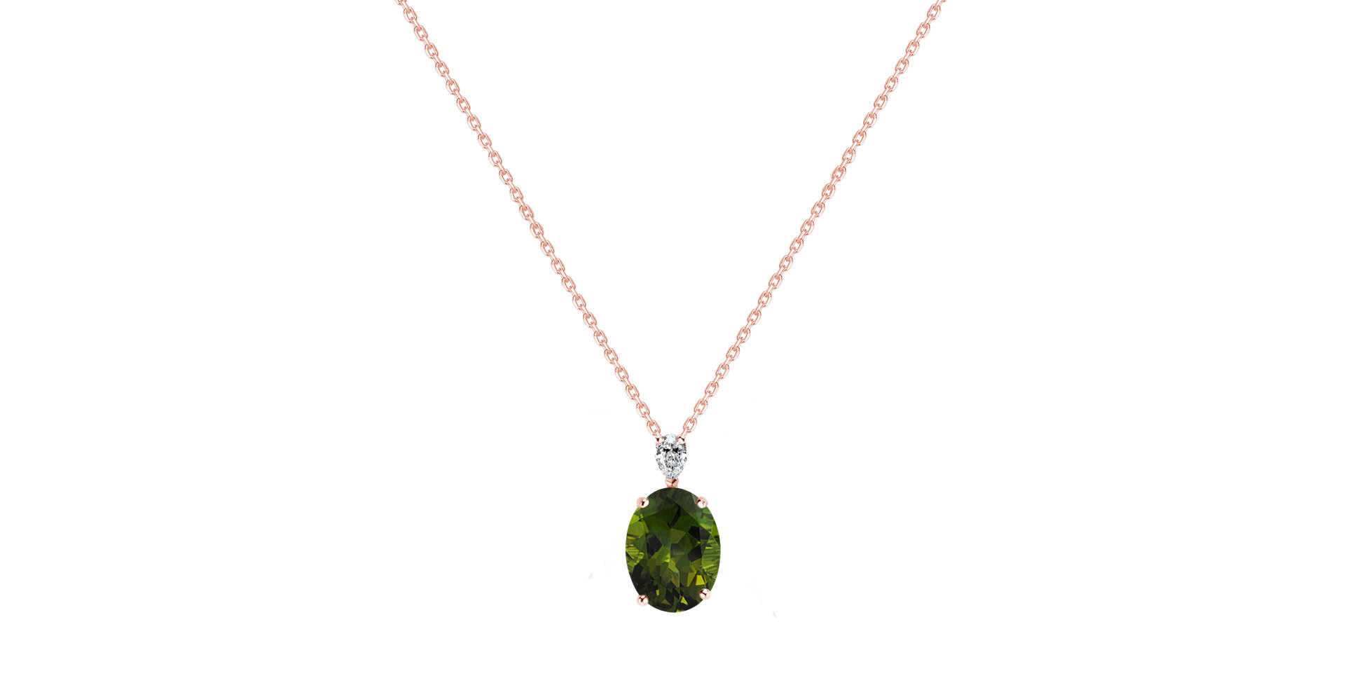 Diamond necklace with Tourmailine Élise