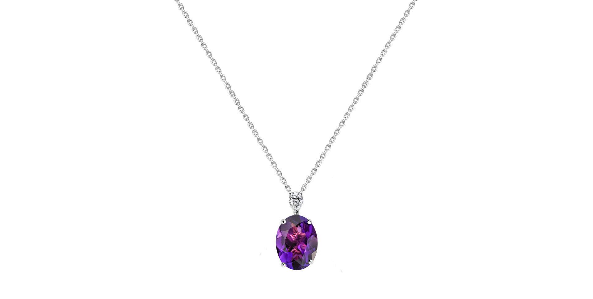 Diamond necklace with Amethyst Élise