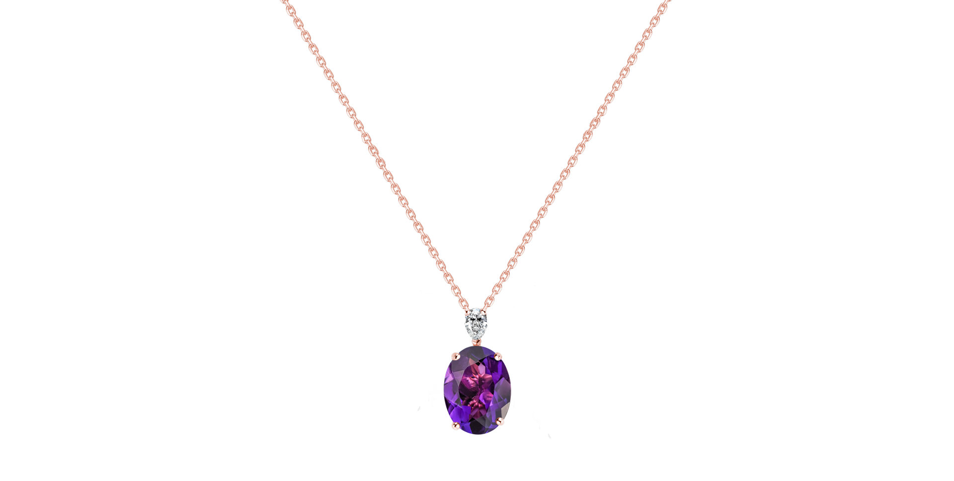 Diamond necklace with Amethyst Élise