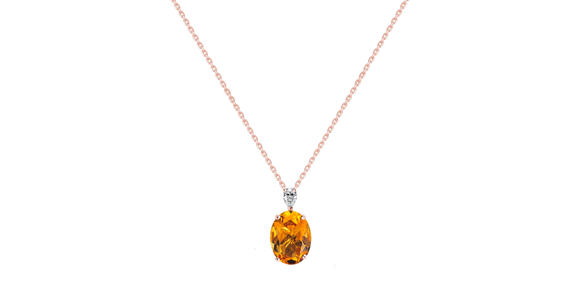 Diamond necklace with Citrine Élise