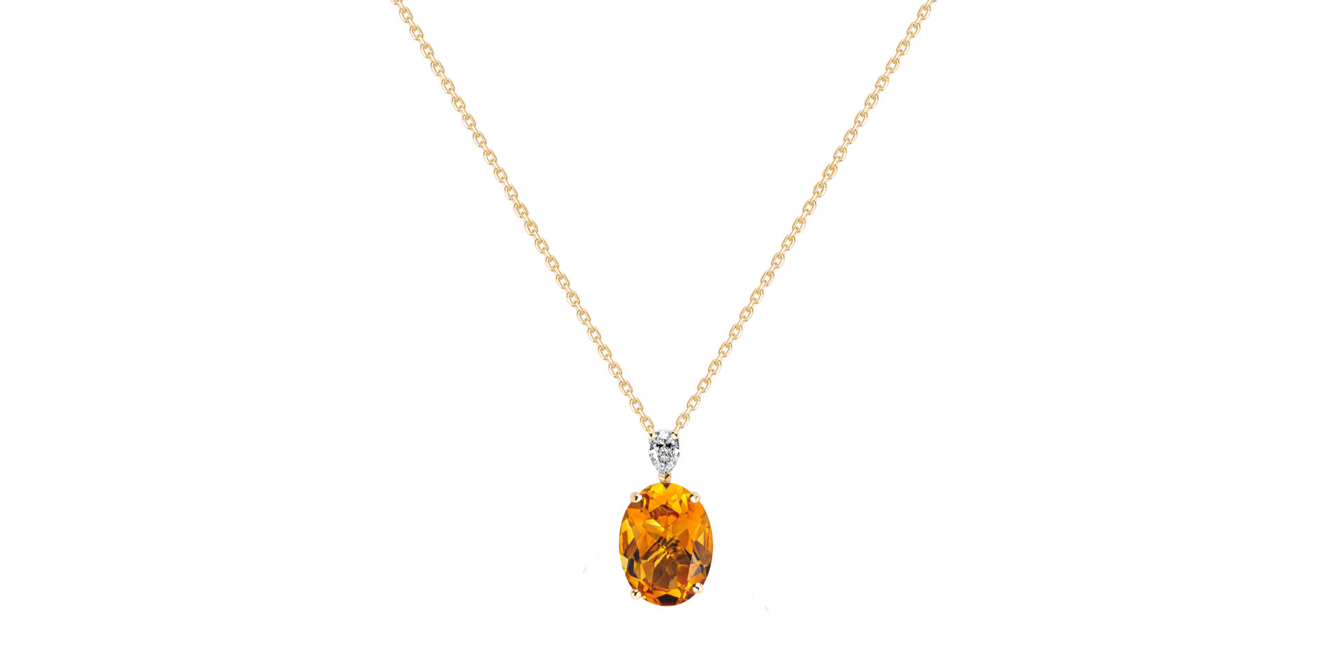 Diamond necklace with Citrine Élise
