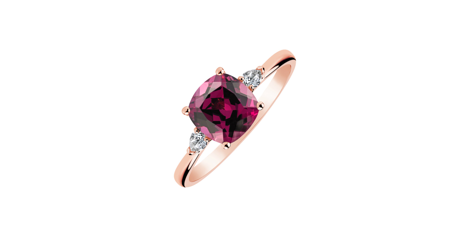 Diamond ring with Rhodolite Marigold