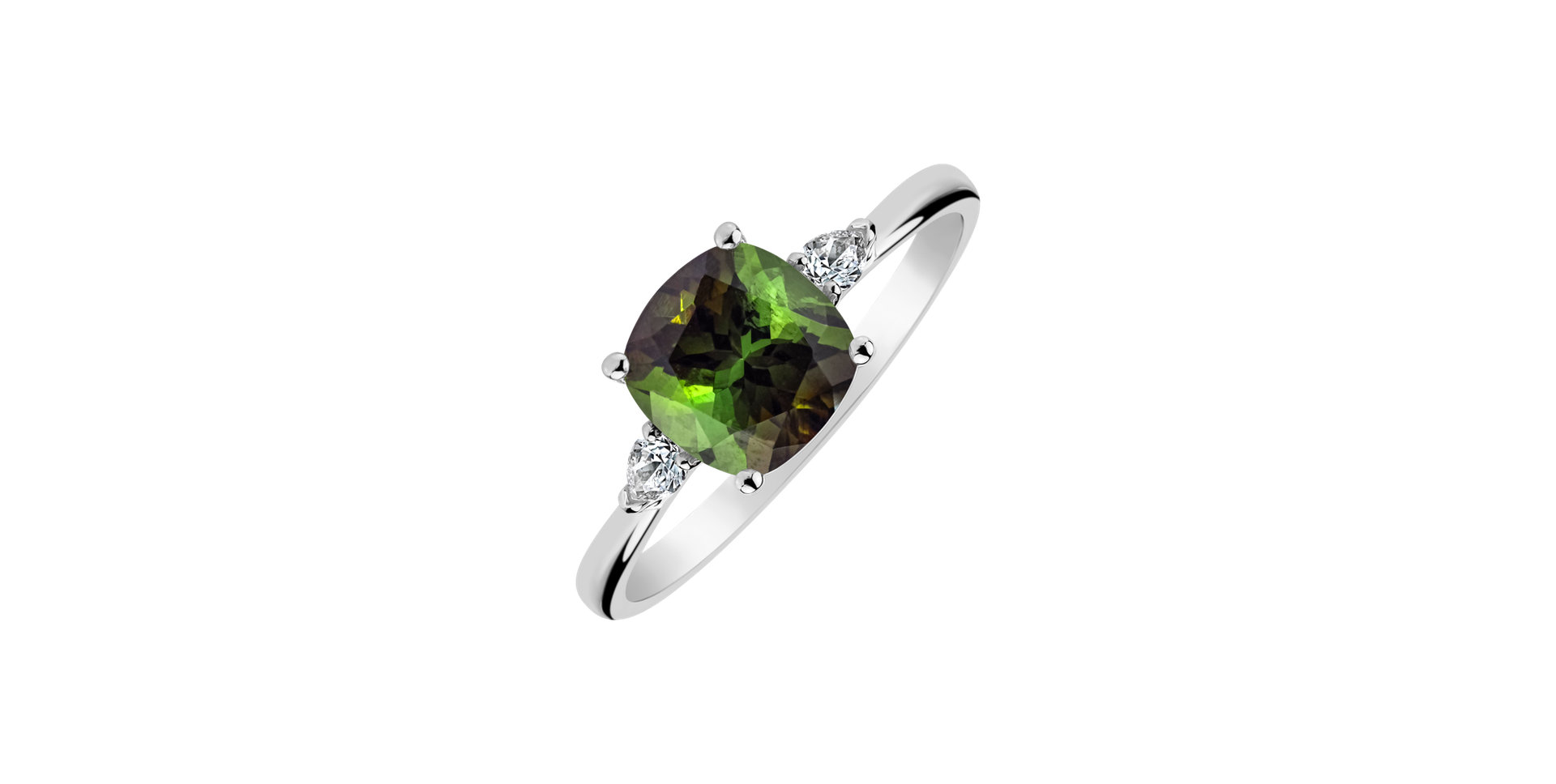 Diamond ring with Tourmaline Marigold