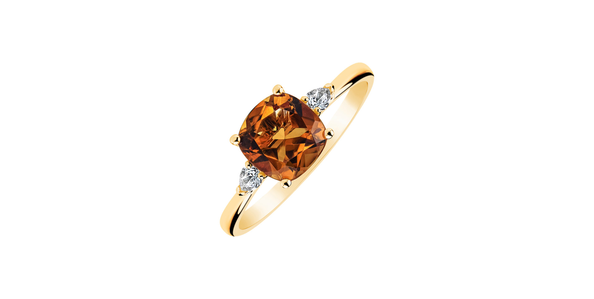 Diamond ring with Citrine Marigold