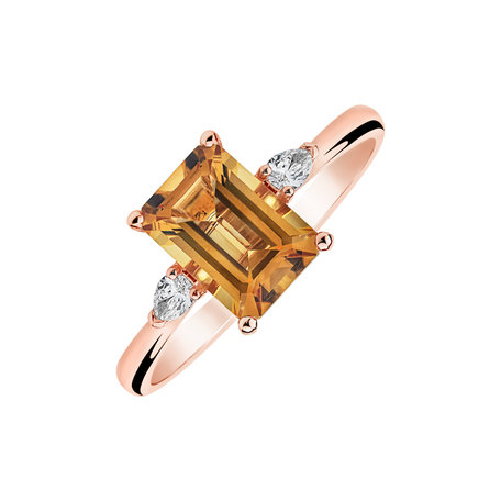 Diamond ring with Citrine Royal Cordelia