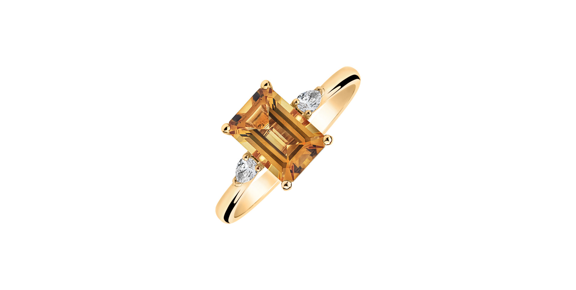 Diamond ring with Citrine Royal Cordelia