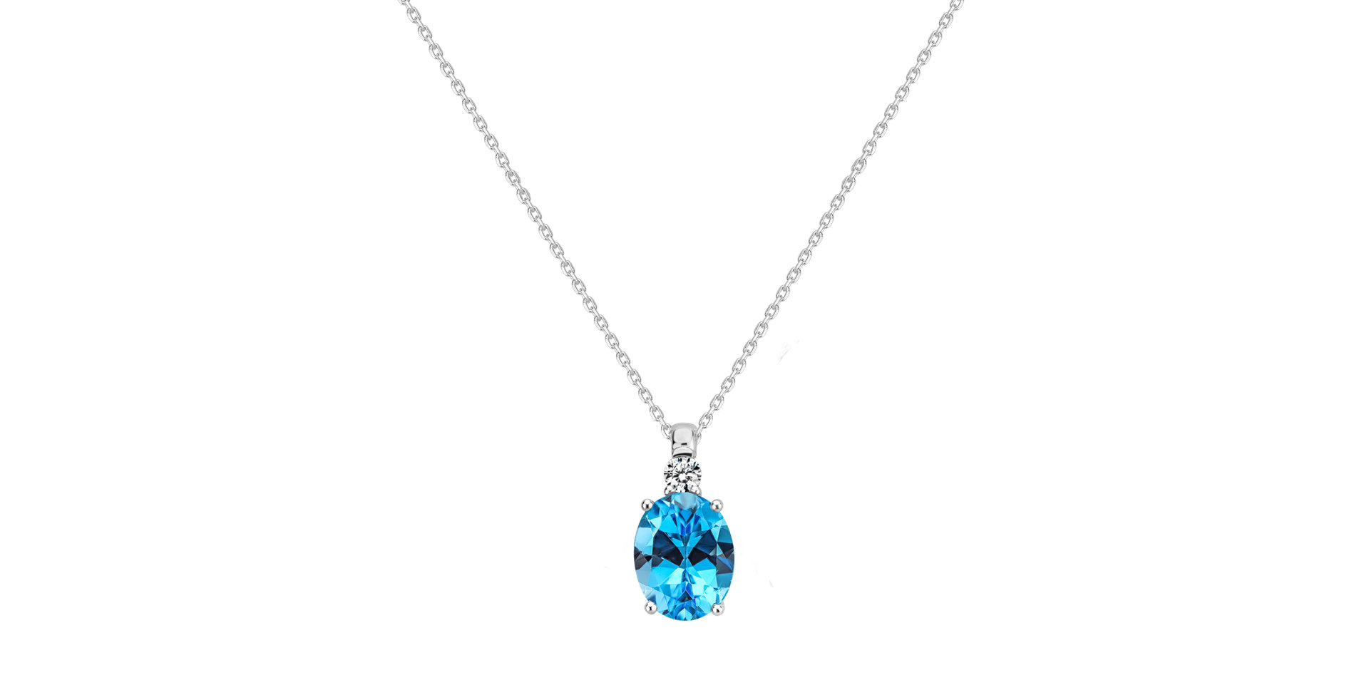 Diamond necklace with Topaz Alexandria